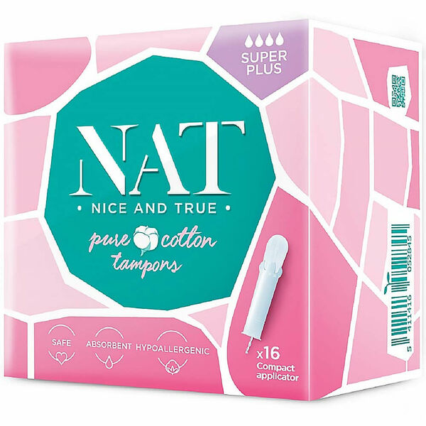 NAT nice & true Tampony z organické bavlny – s aplikátorem – super plus 16 ks porovnat ceny