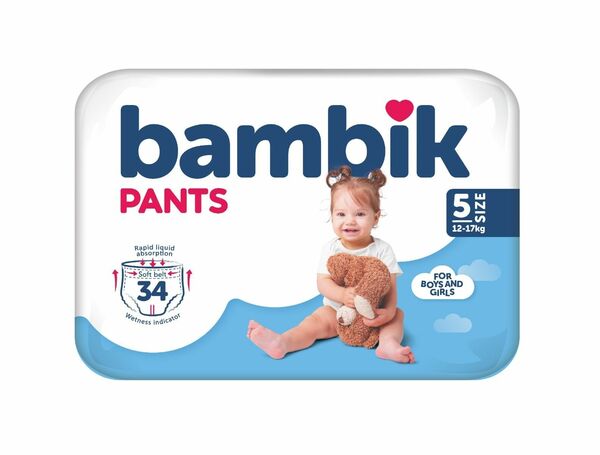 Bambik Plenkové kalhotky vel. 5 12-17 kg 34 ks porovnat ceny