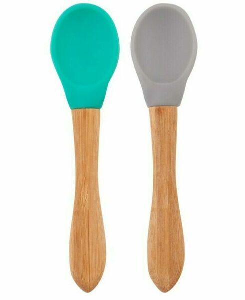 Minikoioi Lžička s bambusovou rukojetí 2ks - Green / Grey porovnat ceny