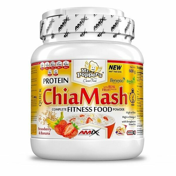 Amix Mr.Popper´s Protein ChiaMash jahoda-banán 600g porovnat ceny
