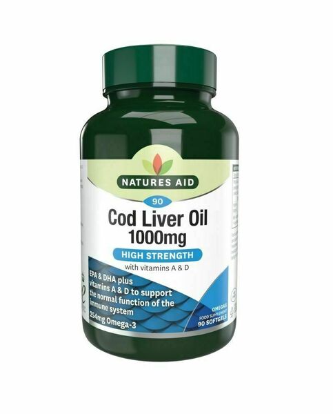 Natures Aid Olej z tresčích jater 1000 mg 90 kapslí porovnat ceny