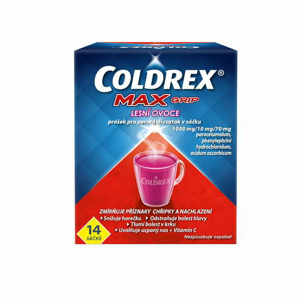 COLDREX MAXGrip Lesní ovoce prášek pro perorální roztok 14 sáčků porovnat ceny