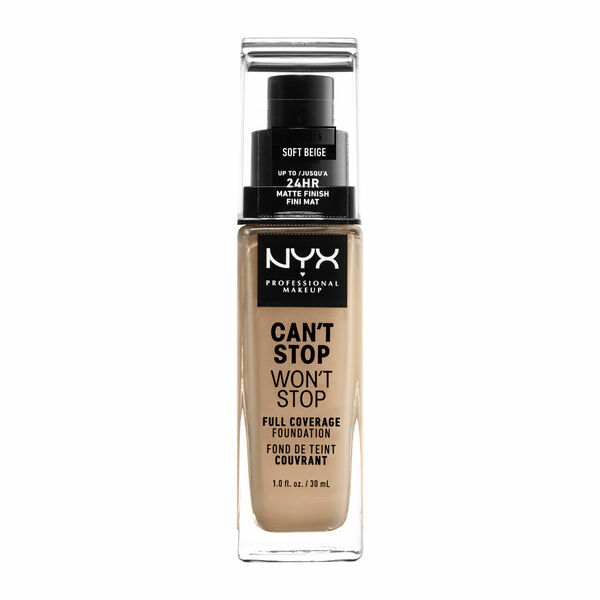 NYX Professional Makeup Can't Stop Won't Stop 24 hour Foundation vysoce krycí make-up - odstín 7.5 Soft Beige 30ml porovnat ceny