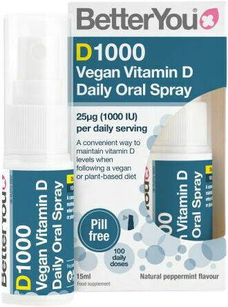 BetterYou Vitamín D1000 Vegan orální sprej 15 ml porovnat ceny