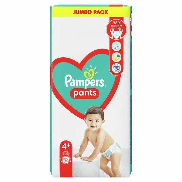 Pampers Pants vel. 4+ Jumbo Pack 9-15 kg plenkové kalhotky 50 ks porovnat ceny