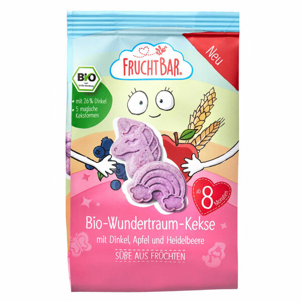 FruchtBar BIO Špaldové máslové sušenky s ovocem Jednorožec 100 g porovnat ceny