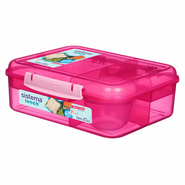 SISTEMA Lunch Krabička 3 komory, 2 tácky, kelímek růžová 1,65 l porovnat ceny