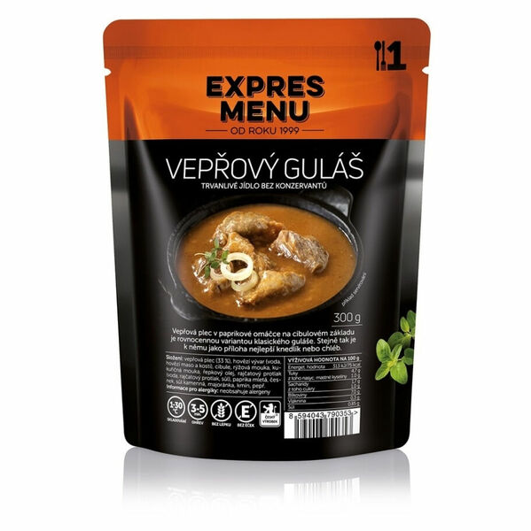 EXPRES MENU Vepřový guláš bez lepku 1 porce porovnat ceny