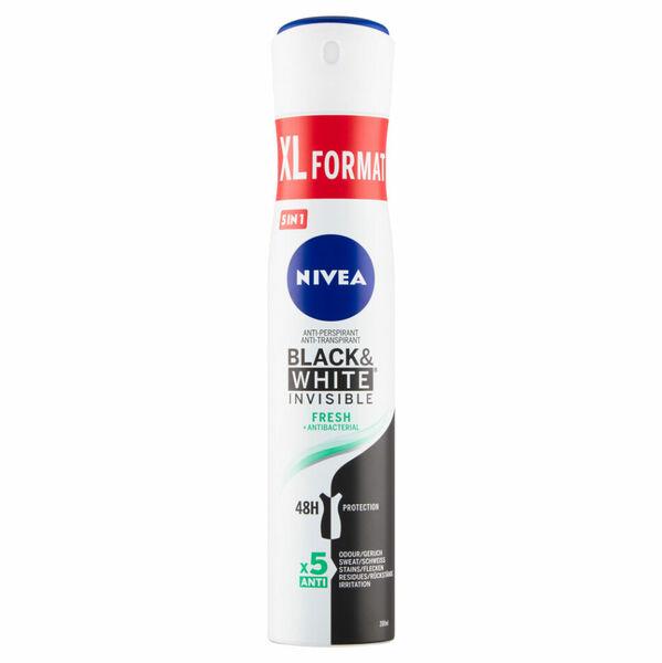 NIVEA Black&White Invisible Fresh Antiperspirant sprej 200 ml porovnat ceny