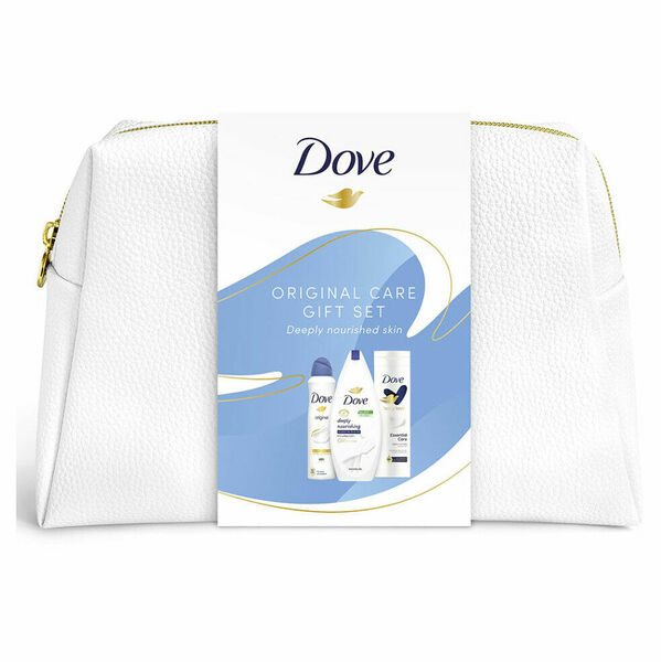DOVE Original Sprchový gel 250 ml + Tělové mléko 250 ml + Antiperspirant 150 ml + Kosmetická taška pro ženu porovnat ceny