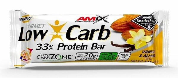 Amix Low-Carb 33% Protein Bar, Vanilla-Almond, 60g porovnat ceny