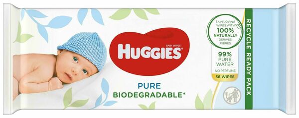 HUGGIES® Vlhčené ubrousky Pure Biodegradable 56ks porovnat ceny