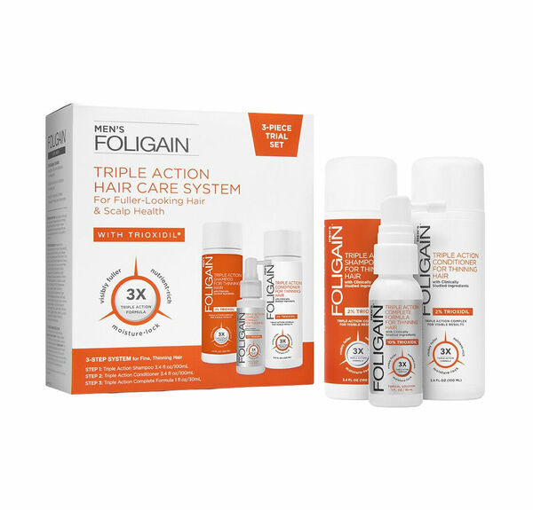 Foligain Triple Action cestovní sada přípravků proti padání vlasů pro muže, 2x 100ml, 1x 30ml porovnat ceny