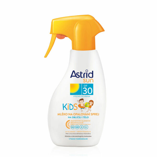 ASTRID Sun Dětské mléko na opalování Sprej OF 30 200 ml porovnat ceny