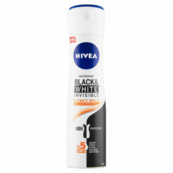 NIVEA Black&White Invisible Ultimate Impact Antiperspirant sprej 150 ml porovnat ceny