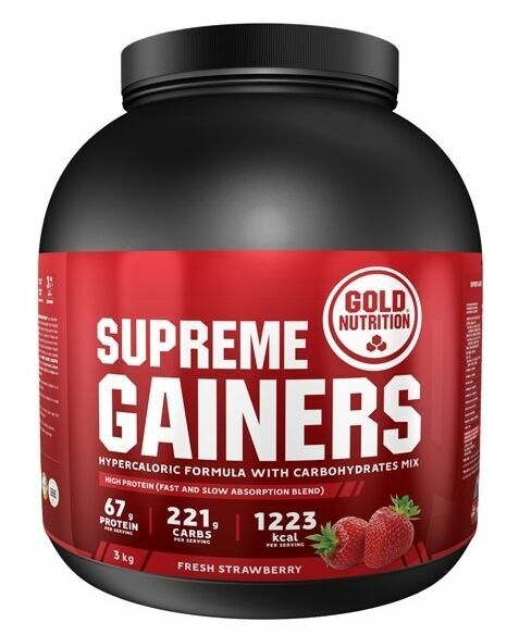 GoldNutrition Supreme Gainers jahoda 3000g porovnat ceny