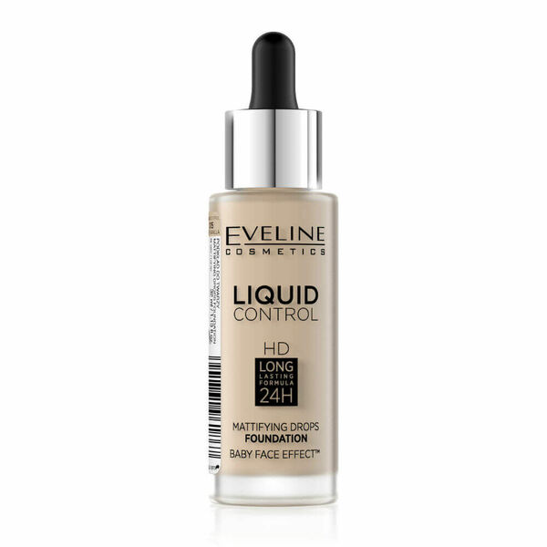 EVELINE COSMETICS Liquid Control HD tekutý make-up s kapátkem 015 VANILLA BEIGE 32 ml porovnat ceny