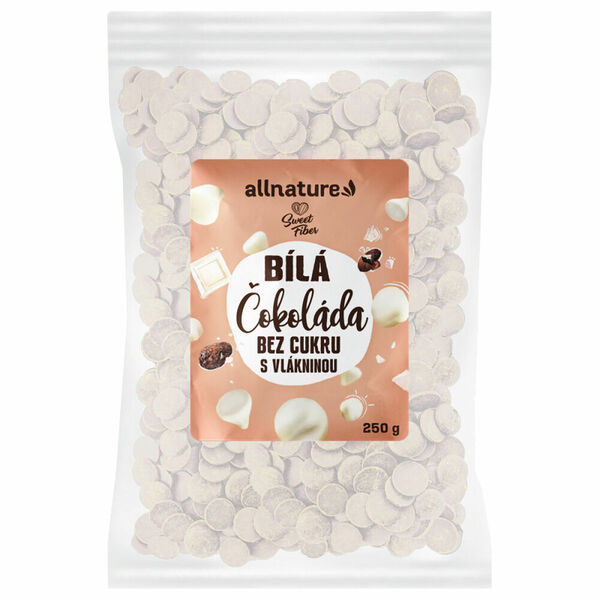 ALLNATURE Bílá čokoláda bez cukru s vlákninou 250 g porovnat ceny