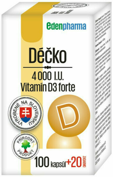 EDENPHARMA Déčko 4000 I.U., vitamín D3 forte 120 tablet porovnat ceny