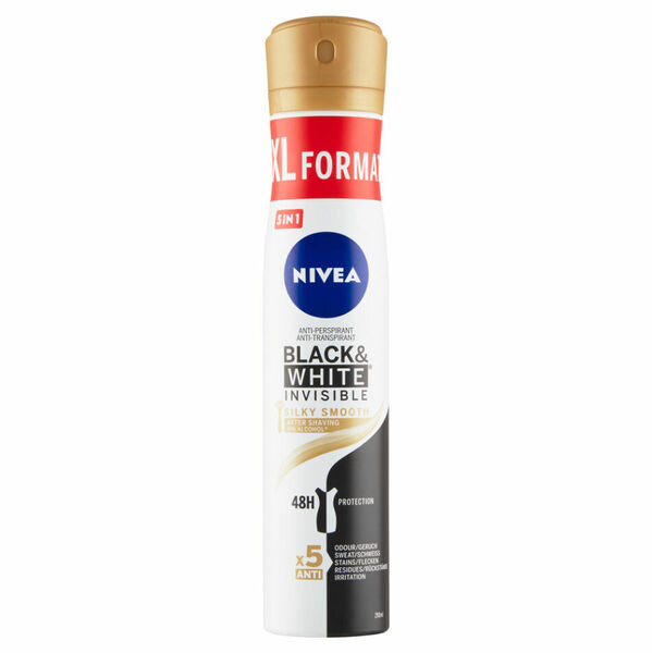 NIVEA Black&White Invisible Silky Smooth Antiperspirant sprej 200 ml porovnat ceny