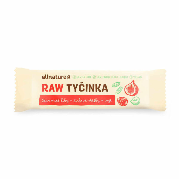 Allnature Bezlepková ovocná tyčinka fíky, goji, lískové ořechy 20x45g porovnat ceny