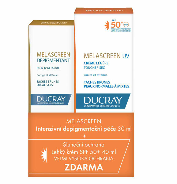 Ducray Melascreen Intenzivní depigmentační péče 30 ml + Lehký krém SPF50+ 40 ml porovnat ceny