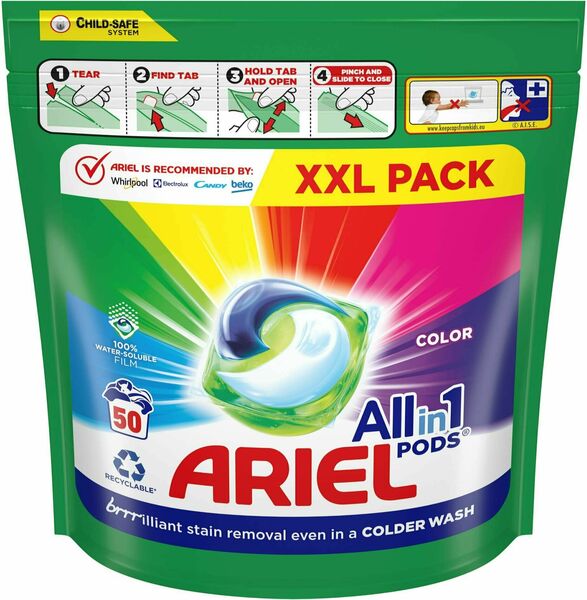 Ariel Color, gelové kapsle na praní 50 ks porovnat ceny