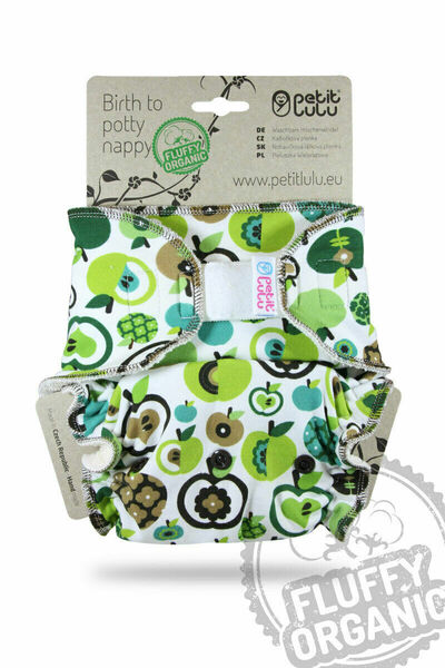 Petit Lulu - Kalhotkové pleny na suchý zip, Fluffy Organic - Jablka (zelená) porovnat ceny