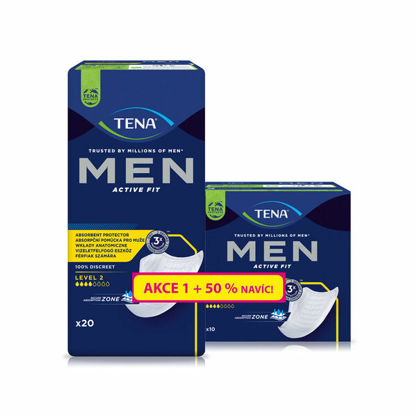 Tena Men Level 2 + 50 % navíc inkontinenční vložky pro muže 30 ks porovnat ceny