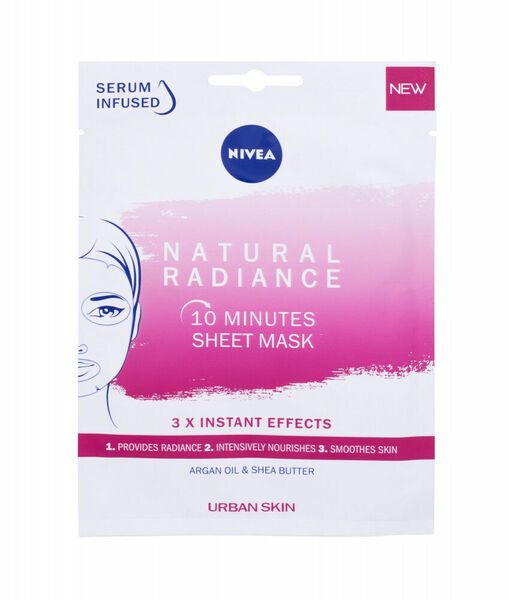 NIVEA Natural radiance 10 minutes sheet mask pleťová maska 1 kus porovnat ceny