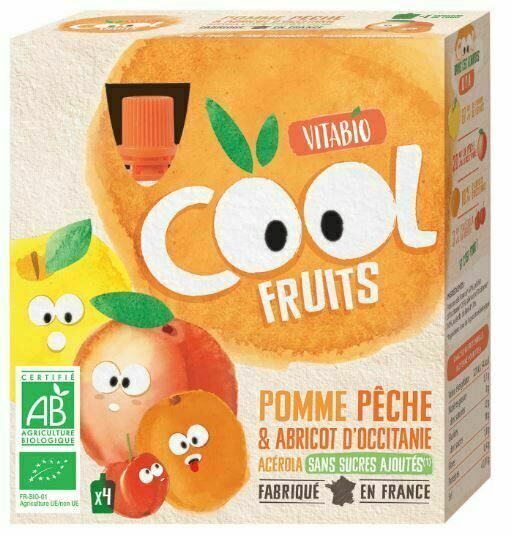 Vitabio Ovocné BIO kapsičky Cool Fruits jablko, broskev, meruňka a acerola 4 x 90 g porovnat ceny