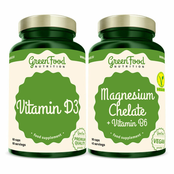 GREENFOOD NUTRITION Magnesium chelate 90 tobolek + vitamin D3 60 tobolek porovnat ceny