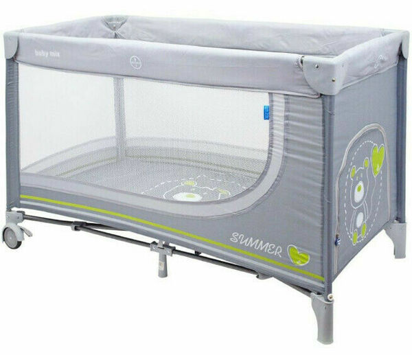 Dětská cestovní postýlka Baby Mix Medvídek dark grey porovnat ceny