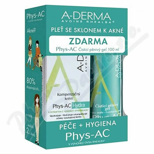 A-DERMA Phys-AC Hydra 40ml+Čistící gel 100 ml ZDARMA porovnat ceny