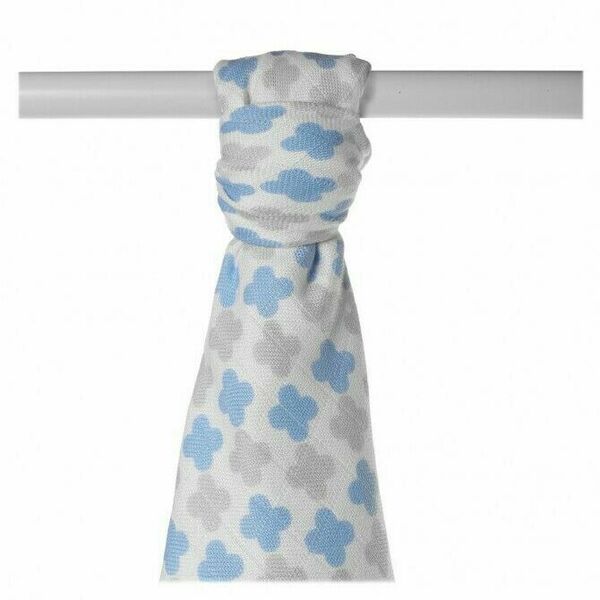 XKKO Bambusová osuška BMB Scandinavian Baby Blue Cross 90x100, 1ks porovnat ceny