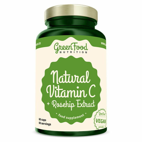 GREENFOOD NUTRITION Natural vitamin C + extrakt ze šípků 60 kapslí porovnat ceny
