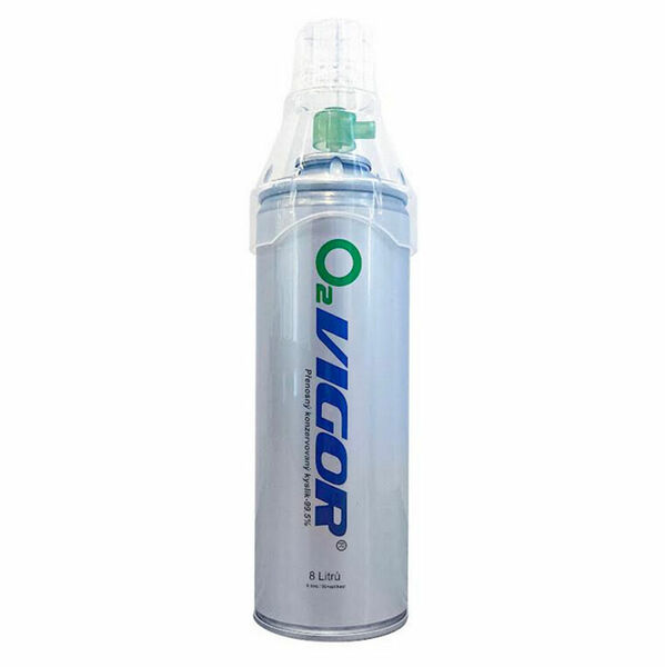 O2 VIGOR Kyslík v plechu konzervovaný inhalační kyslík 8 l porovnat ceny