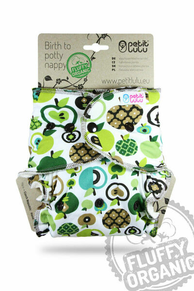 Petit Lulu - Kalhotkové pleny na patentky, Fluffy Organic - Jablka (zelená) porovnat ceny