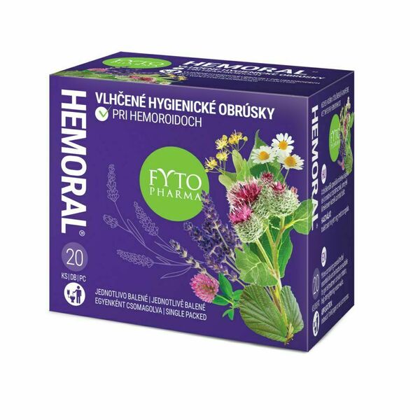 Hemoral Vlhč.hyg. Ubr.při Hemoroidech Fytoph. 20ks porovnat ceny