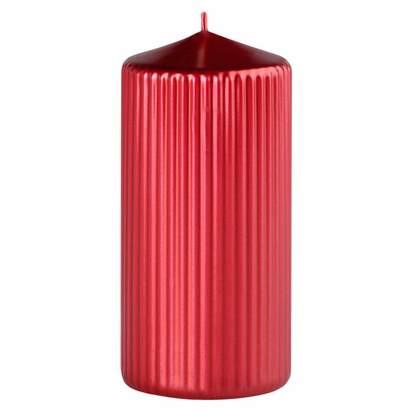 Z-TRADE Svíčka rýhovaná válec 65 x 140 mm Metal červená porovnat ceny