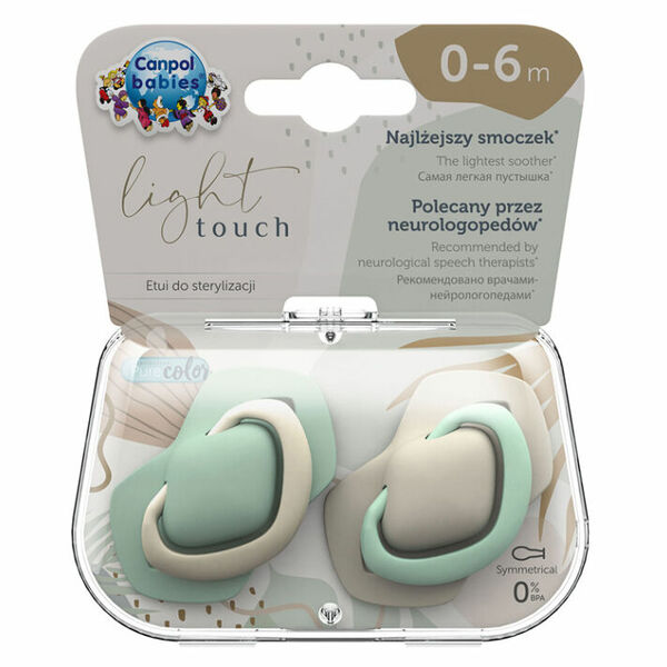 CANPOL BABIES Set symetrických silikonových dudlíků Light touch 0 - 6m pure color zelený porovnat ceny