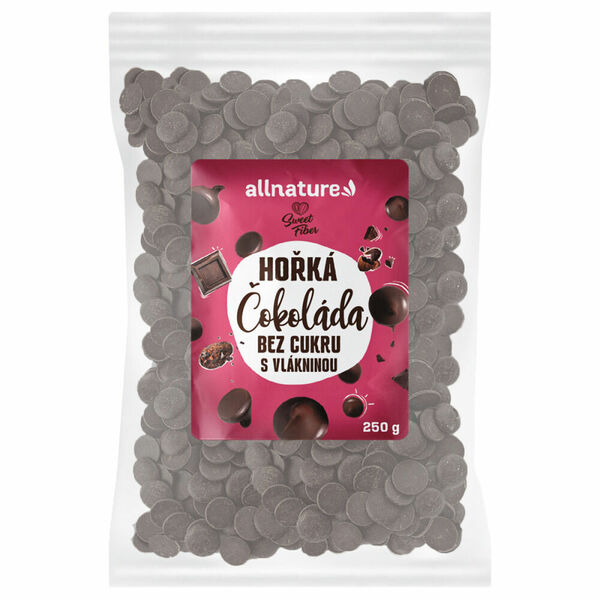 ALLNATURE Hořká čokoláda bez cukru s vlákninou 250 g porovnat ceny