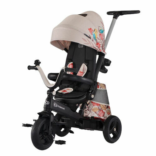 Kinderkraft Tříkolka Easytwist béžová a barevné květiny 1 ks porovnat ceny