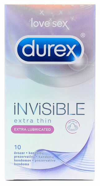 DUREX Invisible Extra Thin Extra Lubricated 10ks porovnat ceny
