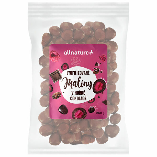 Allnature Mrazem sušené maliny v hořké čokoládě 250 g porovnat ceny