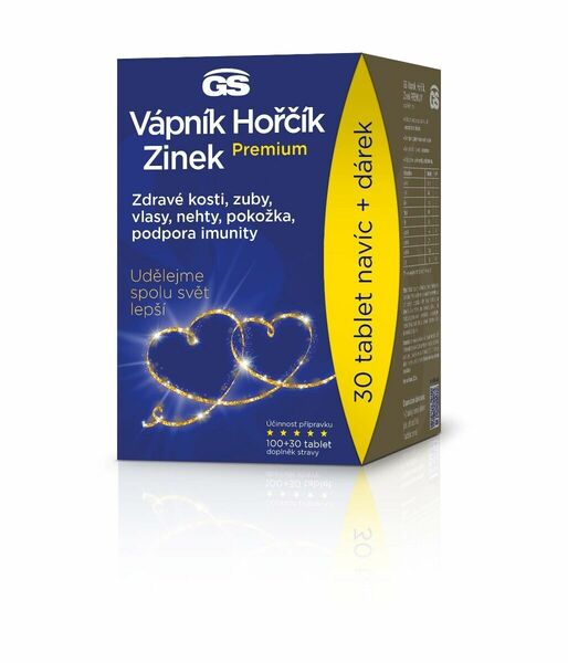 GS Vápník Hořčík Zinek PREMIUM 100+30 tablet dárkové balení 2022 porovnat ceny