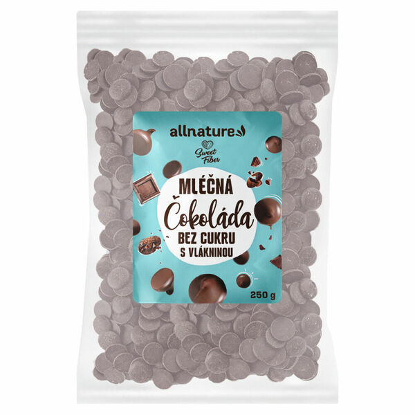 ALLNATURE Mléčná čokoláda bez cukru s vlákninou 250 g porovnat ceny