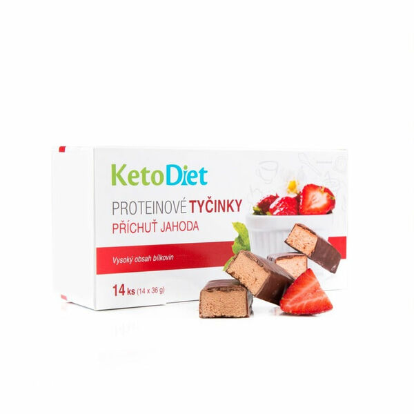 KETODIET Proteinové tyčinky příchuť Jahoda 14 ks porovnat ceny