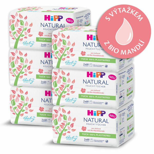 Hipp Babysanft Čisticí vlhčené ubrousky Natural 6x2x60 ks porovnat ceny