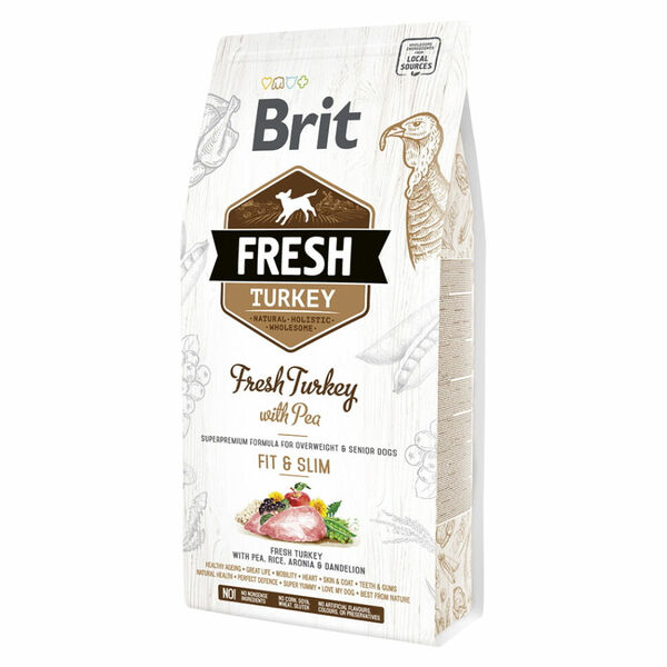 BRIT Fresh Turkey with Pea Adult Fit & Slim granule pro psy, Hmotnost balení: 12 kg porovnat ceny